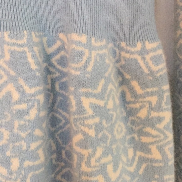 Sundance Catalog Soft Baby Blue Snowflake Sweater - Picture 9 of 9